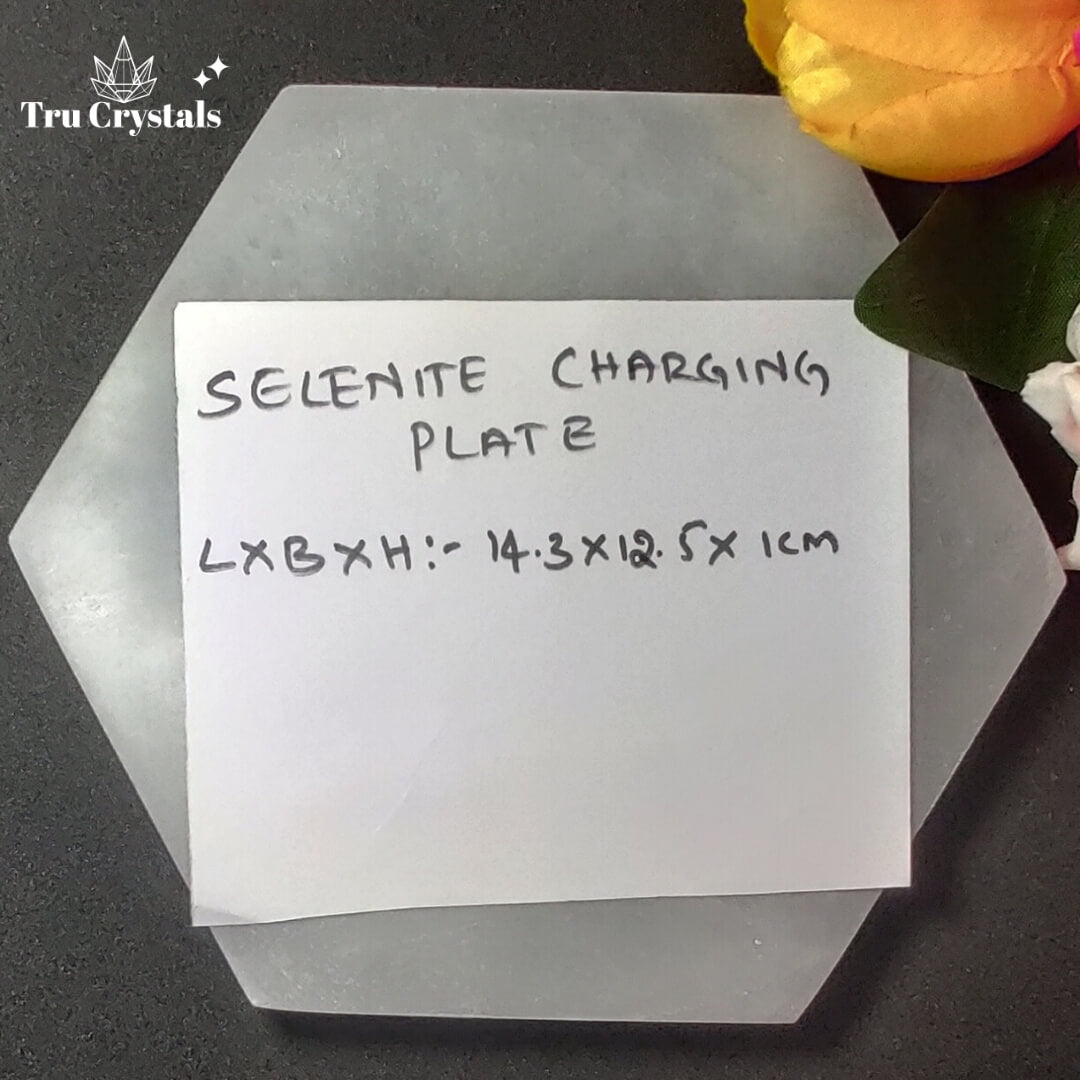 Selenite Charging Plate: Hexagon