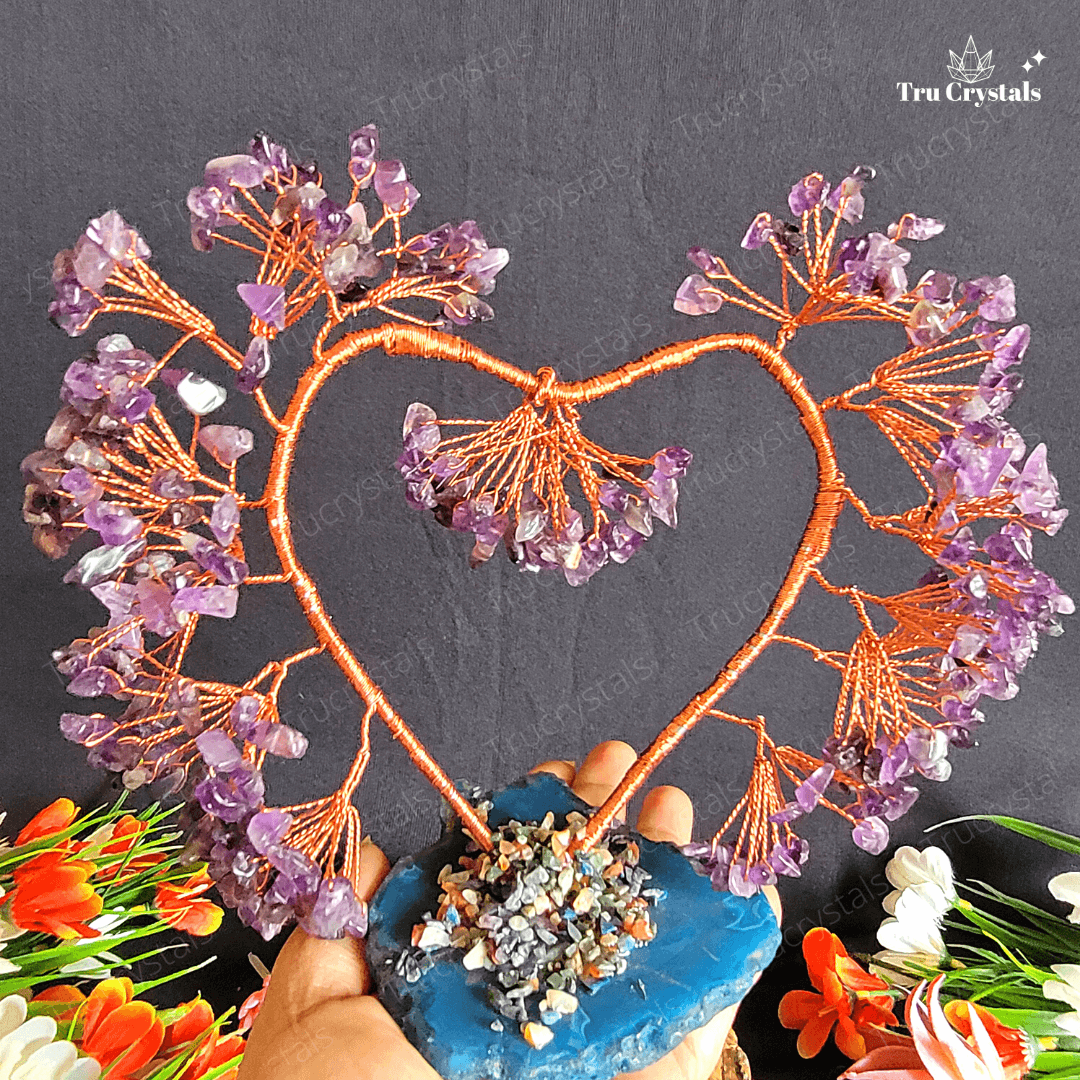 Amethyst Heart Tree For Serene and Peaceful Home/Office