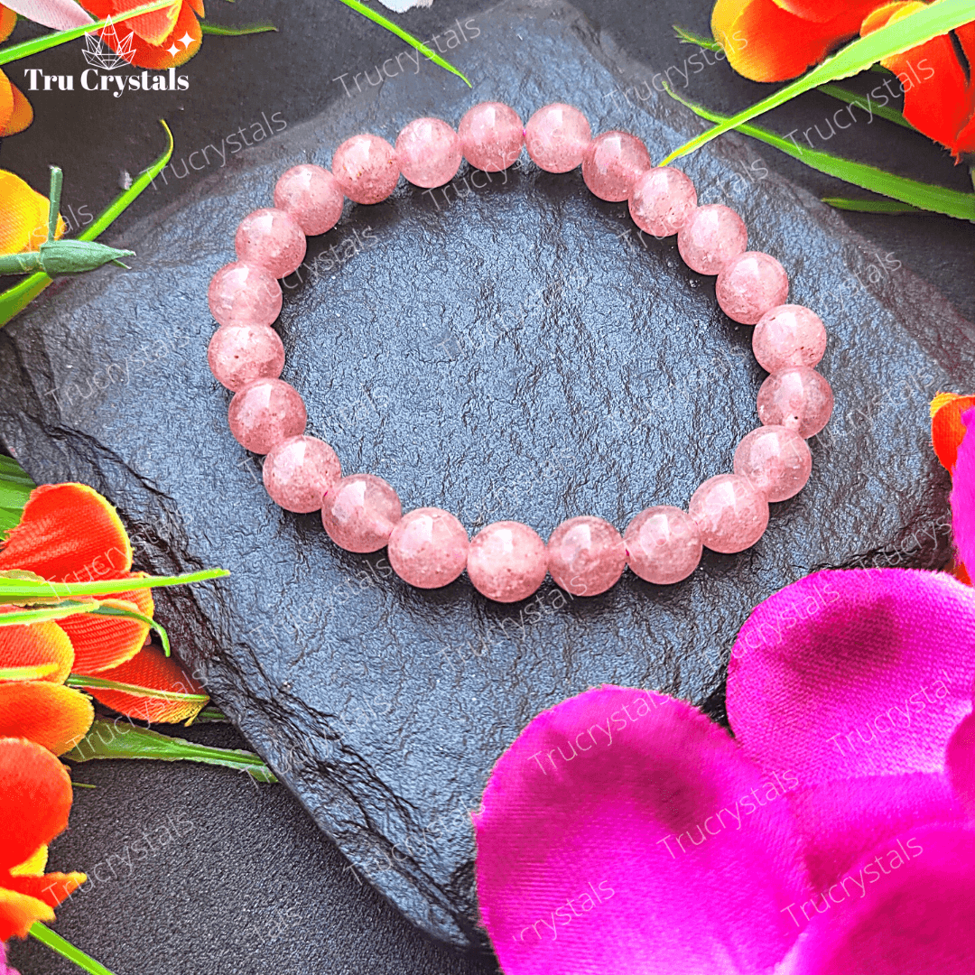 Strawberry Quartz Bracelet to boost love & Joy