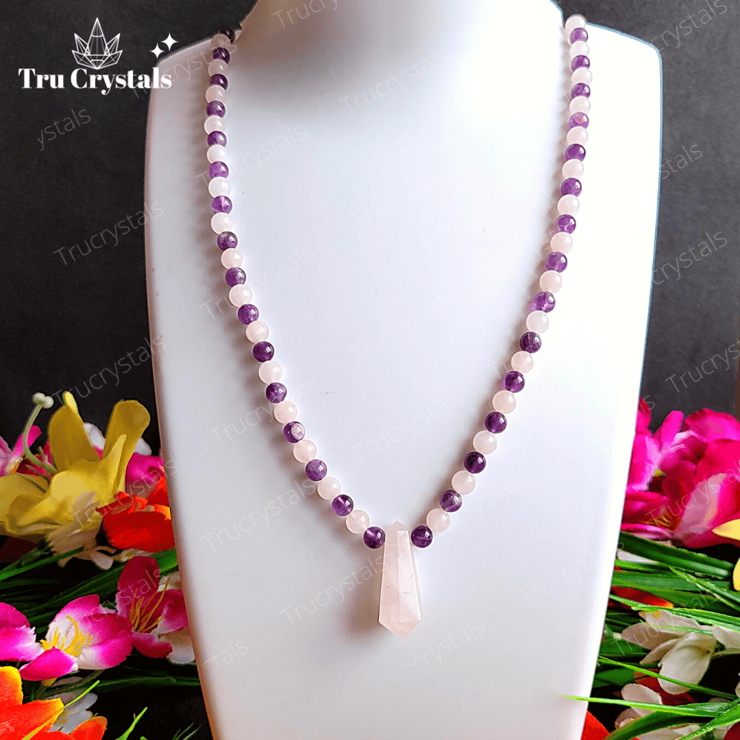 HARA- Amethyst and Rose Quartz Necklace