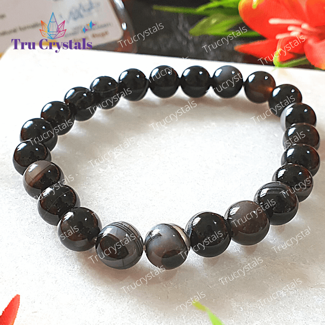 Black Sulemani Hakik Bracelet 8 MM Beads Use Reiki Healing Mediation  Natural | eBay