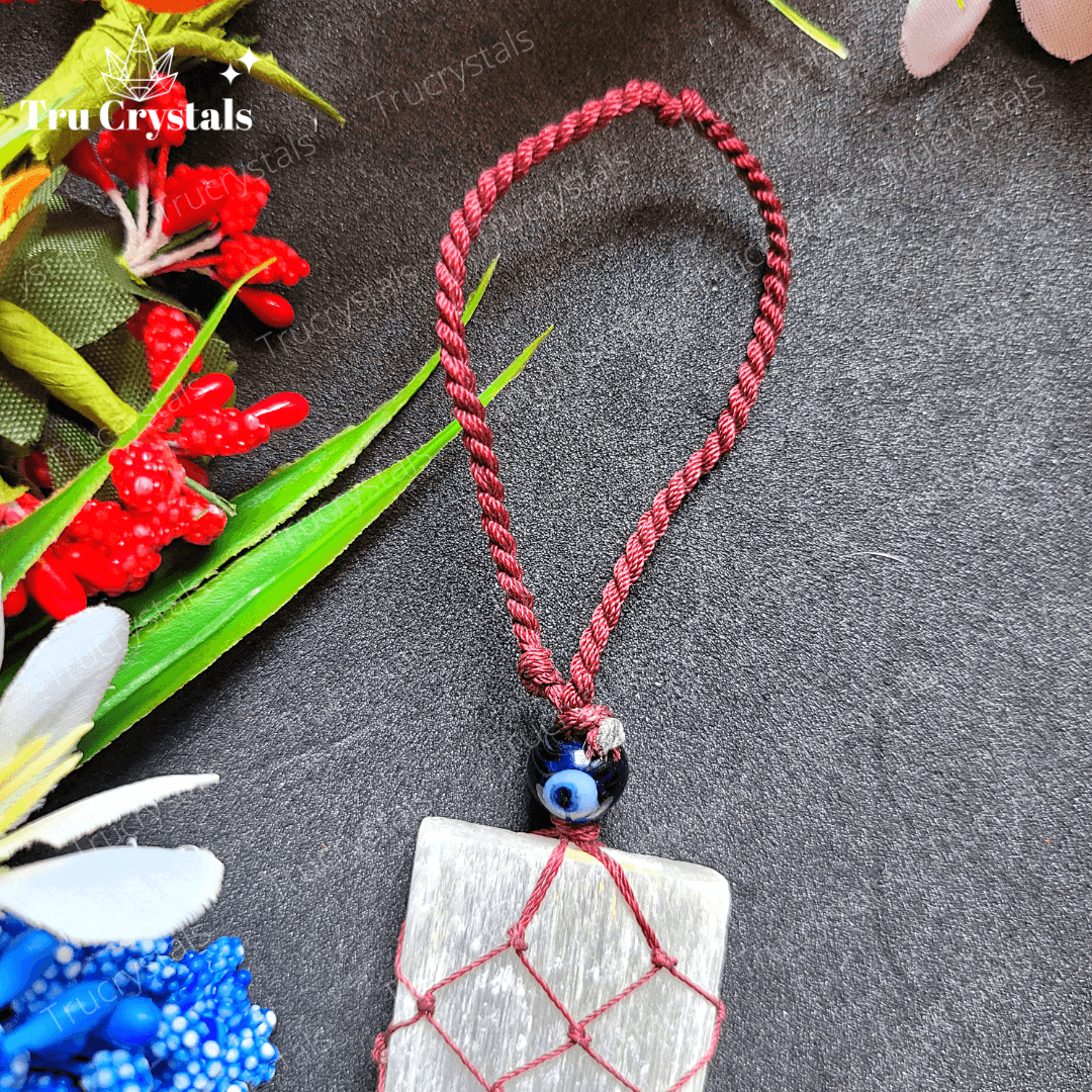 Selenite Evil Eye Hanging For Car