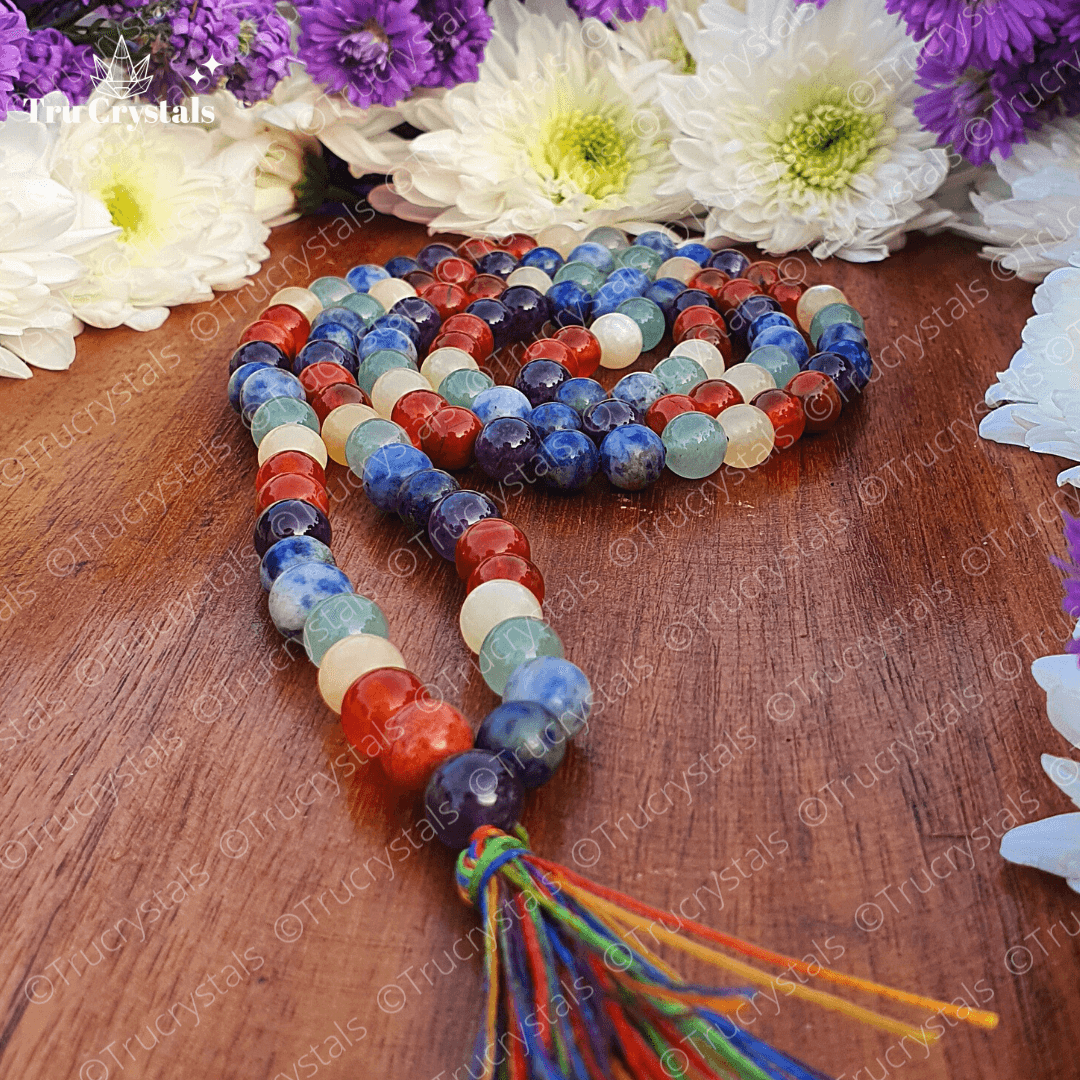 Buddhist rosary - Amazonite 7 chakra mala necklace | Achamana - Achamana