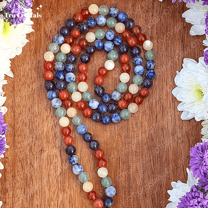 GemsTech 7 Chakra Japa Mala Original Certified 108 Beads Pure Seven Chakra  Mala Seven Chakra Seventh Chakra Solar System Mala Colorfull Saat Chakra