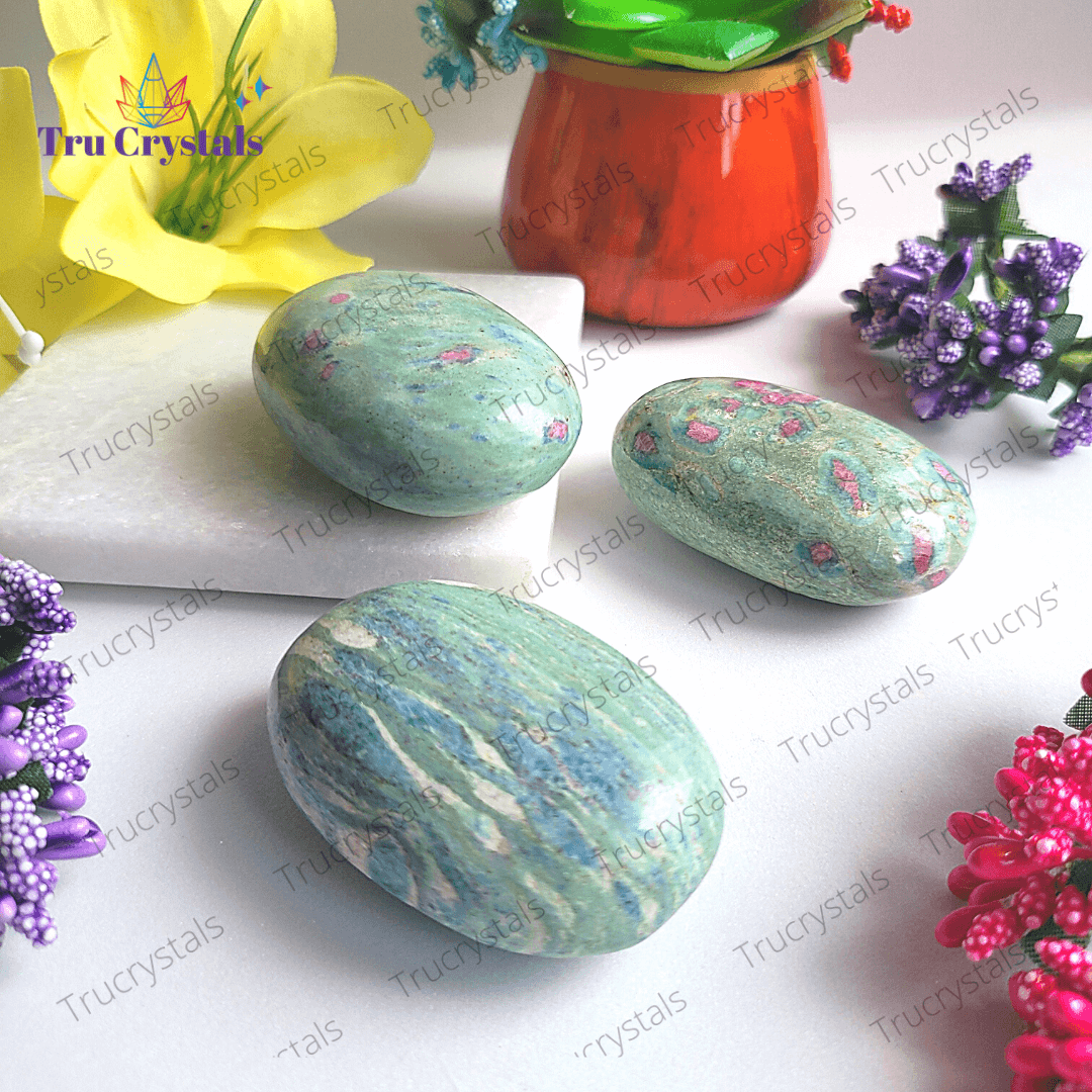 Ruby Fuchsite - Palm Stone to attract energy of happiness