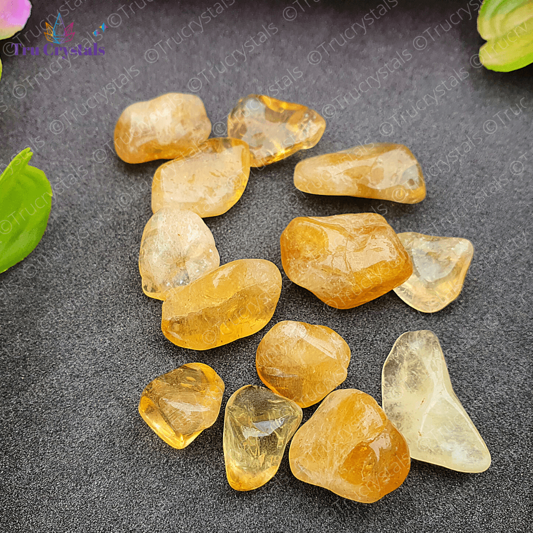 Indian Citrine Tumble stone (Pack of 4)