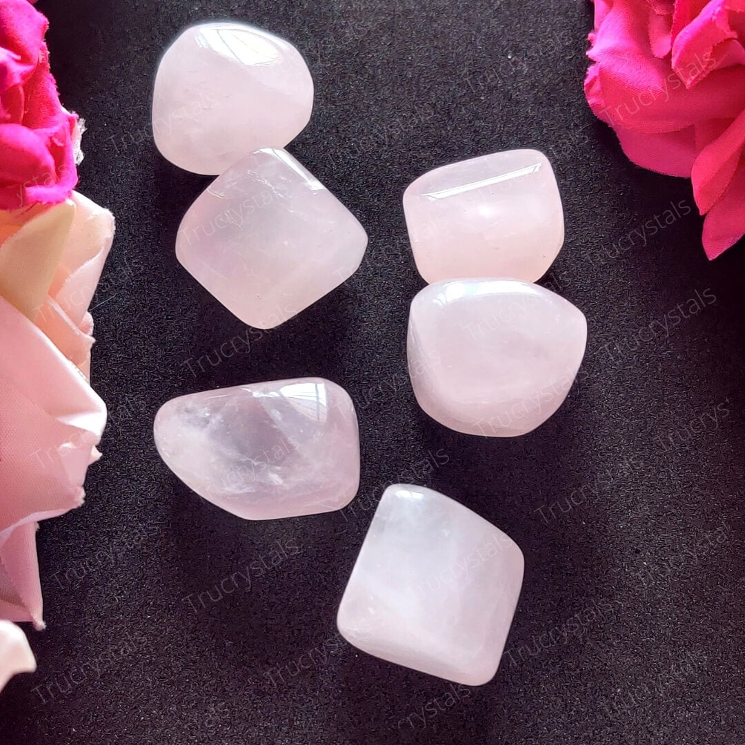 Rose Quartz Tumble Stones( Pack of 4 Stones)