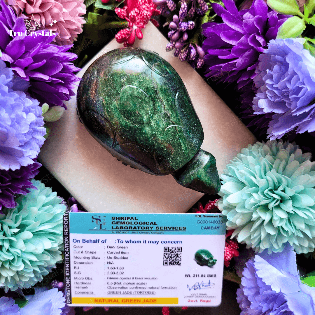 Green Jade Turtle For Prosperity (Certified)