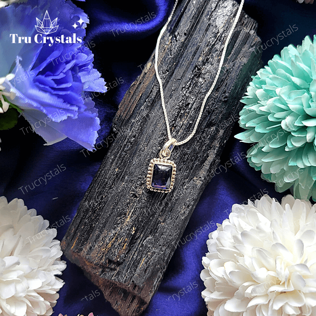 Sterling Silver Amethyst Pendant- Square
