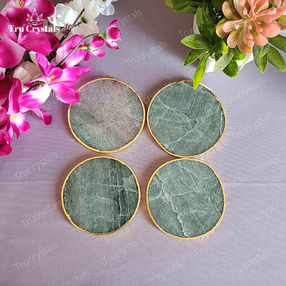 Green Aventurine Coasters Pack of 4