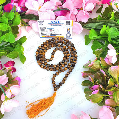 Tiger's Eye Crystal Japa Mala: For Inner Strength